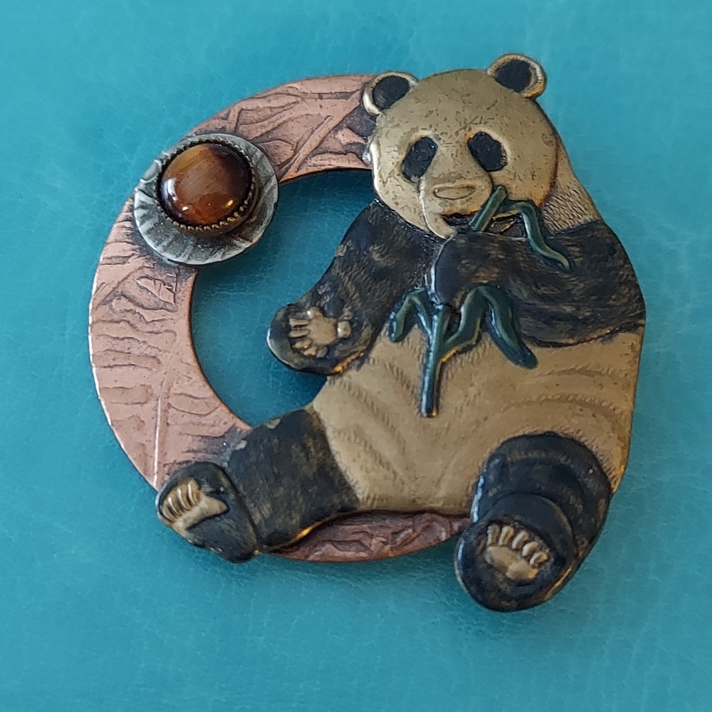 Dancing Bear Panda Brooch